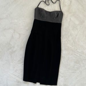 Black Halo Gray and Black Bodycon Dress